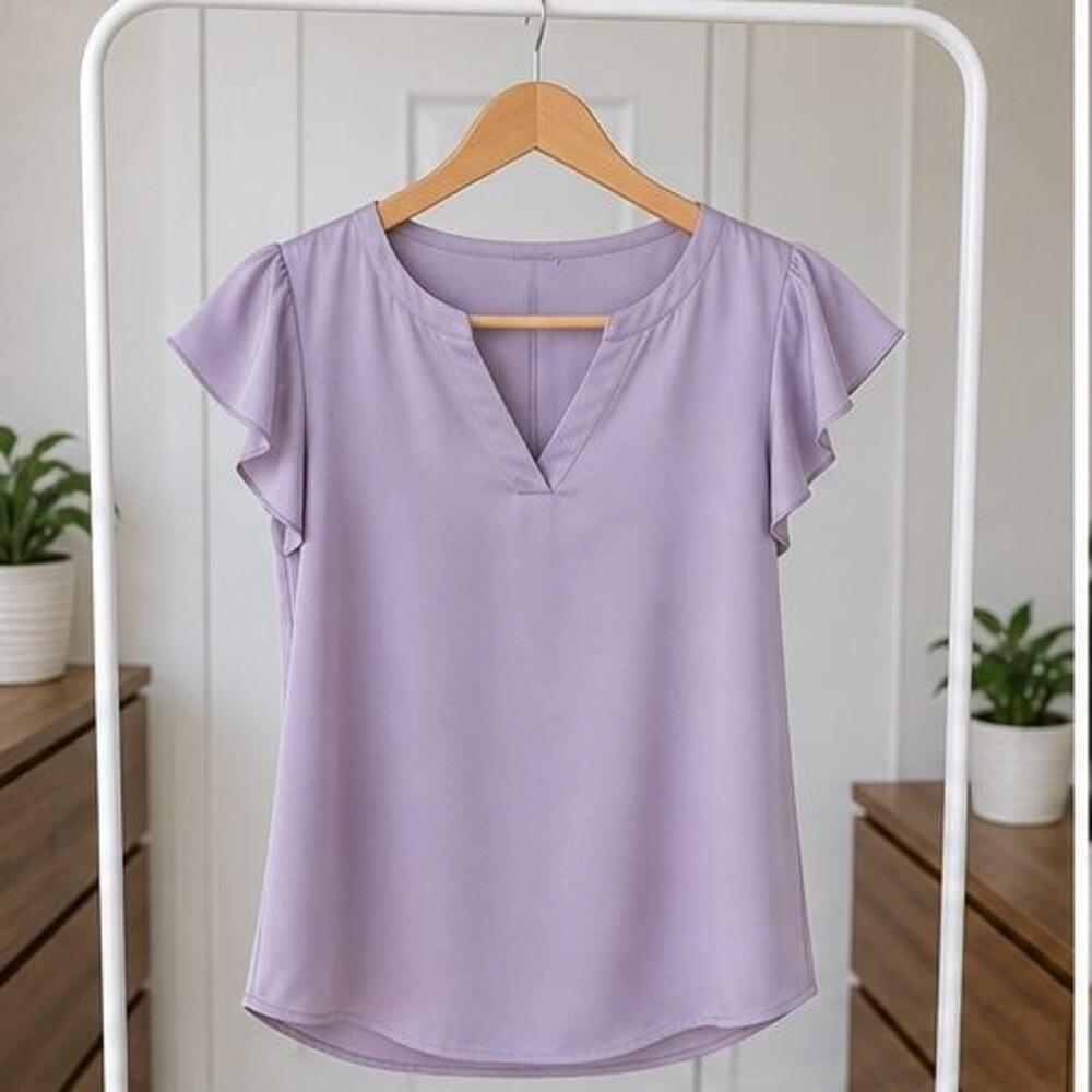 Teal V Neck Top